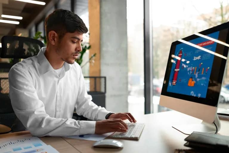 MCom student studying finance and accounting in a modern university classroom