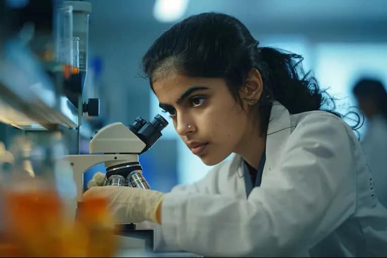 MSc student conducting scientific experiments in a modern university laboratory